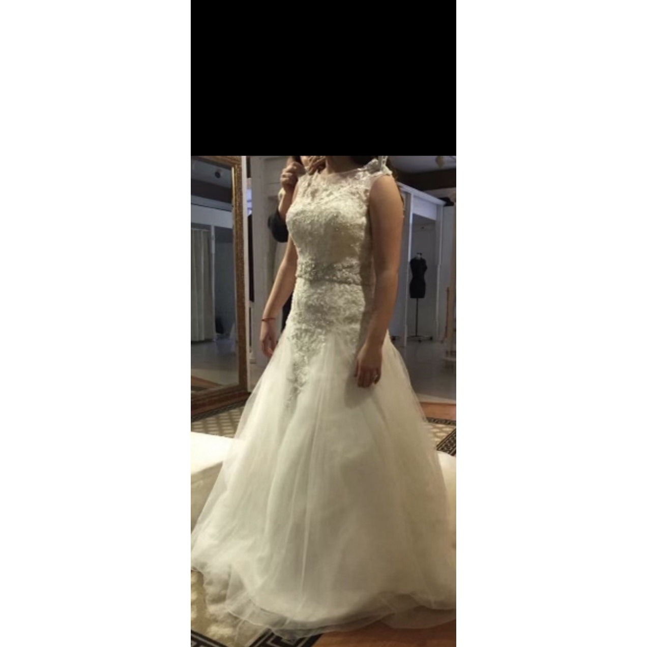 Nwt Mia Solano Aubrey Lacy Wedding Dress Size 10. Ivory/Oyster Color Train 2.5 F